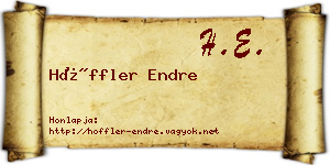 Höffler Endre névjegykártya